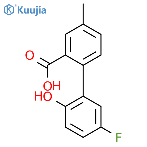 2-(5-Fluoro-2-hydroxyphenyl)-5-methylbenzoic acid structure