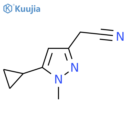 2-(5-Cyclopropyl-1-methyl-1H-pyrazol-3-yl)acetonitrile structure