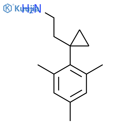 2-1-(2,4,6-trimethylphenyl)cyclopropylethan-1-amine structure