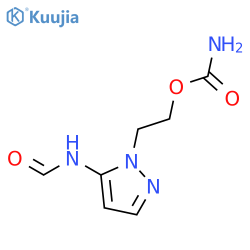Formamide, N-[1-[2-[(aminocarbonyl)oxy]ethyl]-1H-pyrazol-5-yl]- structure
