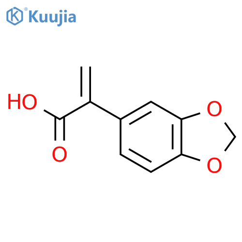 2-(1,3-dioxaindan-5-yl)prop-2-enoic acid structure