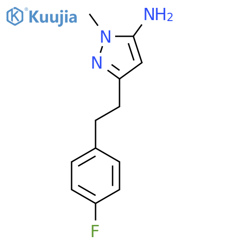 3-2-(4-fluorophenyl)ethyl-1-methyl-1H-pyrazol-5-amine structure