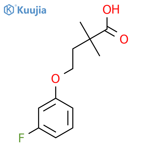 4-(3-fluorophenoxy)-2,2-dimethylbutanoic acid structure