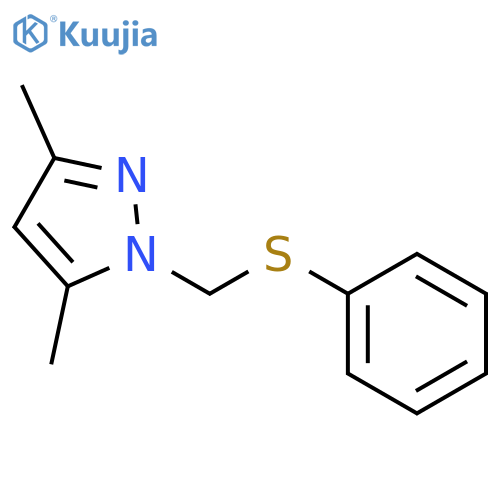 1H-Pyrazole, 3,5-dimethyl-1-[(phenylthio)methyl]- structure