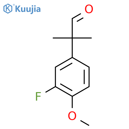 2-(3-fluoro-4-methoxyphenyl)-2-methylpropanal structure