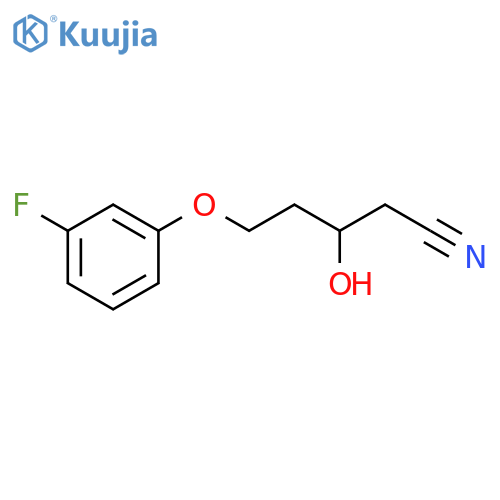 5-(3-fluorophenoxy)-3-hydroxypentanenitrile structure