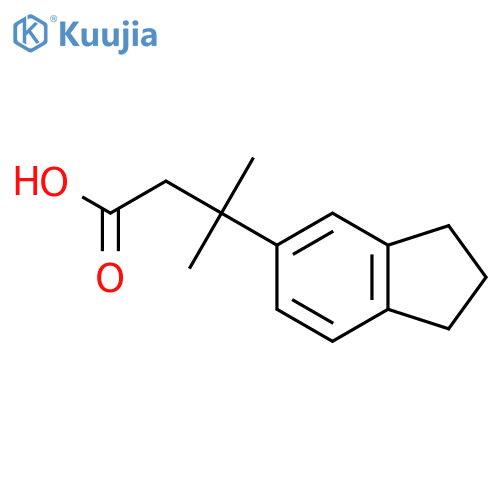 3-(2,3-dihydro-1H-inden-5-yl)-3-methylbutanoic acid structure