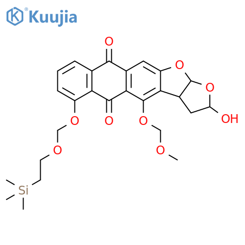 Anthra[2,3-b]furo[3,2-d]furan-5,10-dione, 2,3,3a,12a-tetrahydro-2-hydroxy-4-(methoxymethoxy)-6-[[2-(trimethylsilyl)ethoxy]methoxy]- (9CI) structure