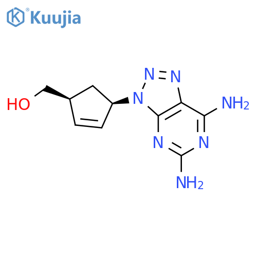 2-Cyclopentene-1-methanol,4-(5,7-diamino-3H-1,2,3-triazolo[4,5-d]pyrimidin-3-yl)-, (1R,4S)-rel- structure