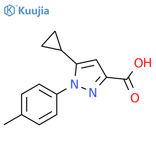 5-cyclopropyl-1-(4-methylphenyl)-1H-pyrazole-3-carboxylic acid structure