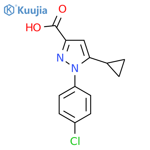 1-(4-chlorophenyl)-5-cyclopropyl-1H-pyrazole-3-carboxylic acid structure