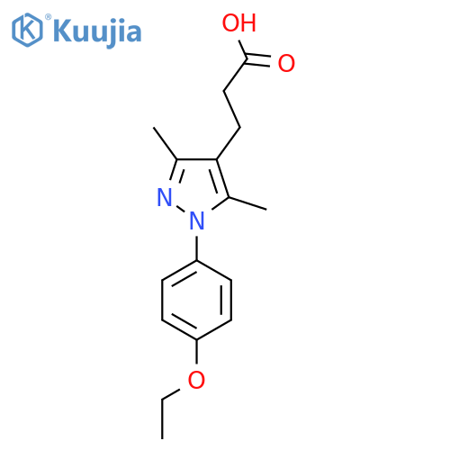 3-[1-(4-Ethoxy-phenyl)-3,5-dimethyl-1H-pyrazol-4-yl]-propionic acid structure