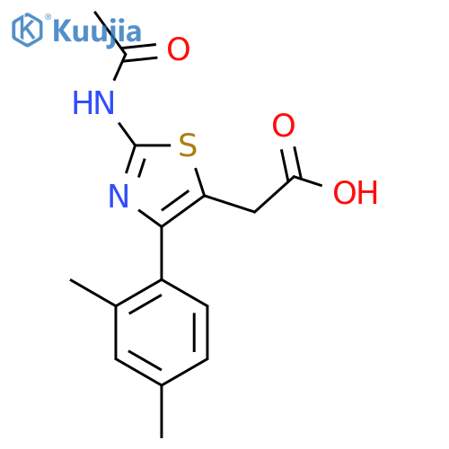 2-(2-Acetamido-4-(2,4-dimethylphenyl)thiazol-5-yl)acetic acid structure
