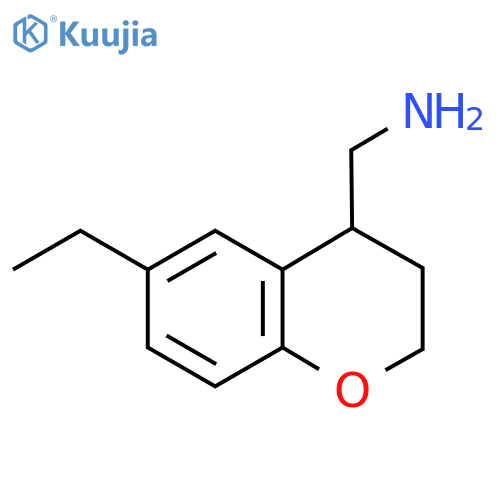 (6-ethyl-3,4-dihydro-2H-1-benzopyran-4-yl)methanamine structure