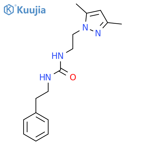 3-2-(3,5-dimethyl-1H-pyrazol-1-yl)ethyl-1-(2-phenylethyl)urea structure