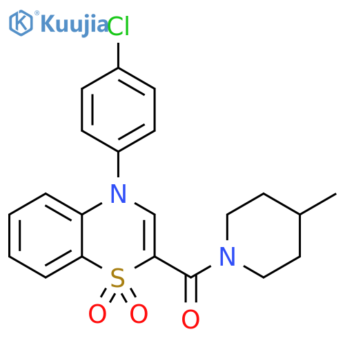 4-(4-chlorophenyl)-2-(4-methylpiperidine-1-carbonyl)-4H-1lambda6,4-benzothiazine-1,1-dione structure