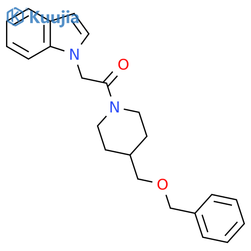 1-{4-(benzyloxy)methylpiperidin-1-yl}-2-(1H-indol-1-yl)ethan-1-one structure