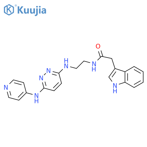 2-(1H-indol-3-yl)-N-2-({6-(pyridin-4-yl)aminopyridazin-3-yl}amino)ethylacetamide structure