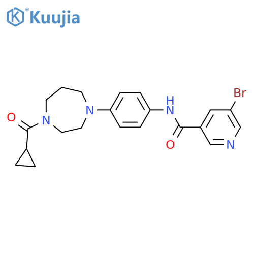 5-bromo-N-4-(4-cyclopropanecarbonyl-1,4-diazepan-1-yl)phenylpyridine-3-carboxamide structure