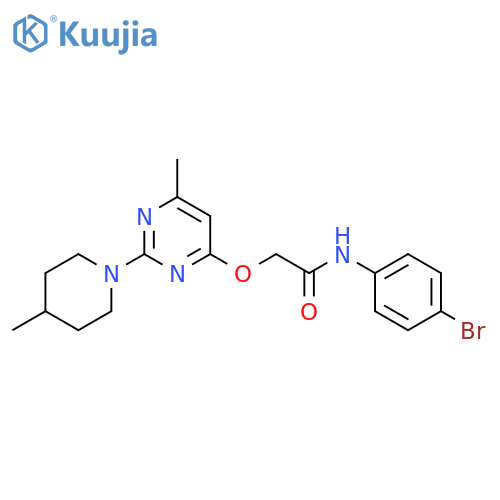 N-(4-bromophenyl)-2-{[6-methyl-2-(4-methylpiperidin-1-yl)pyrimidin-4-yl]oxy}acetamide structure