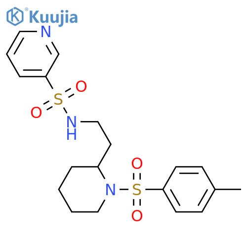 N-{2-[1-(4-methylbenzenesulfonyl)piperidin-2-yl]ethyl}pyridine-3-sulfonamide structure