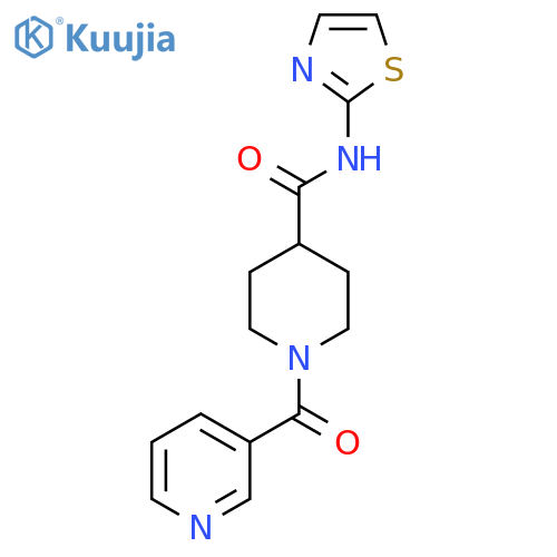 1-(pyridine-3-carbonyl)-N-(1,3-thiazol-2-yl)piperidine-4-carboxamide structure