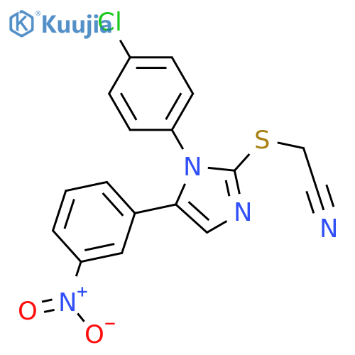 2-{[1-(4-chlorophenyl)-5-(3-nitrophenyl)-1H-imidazol-2-yl]sulfanyl}acetonitrile structure