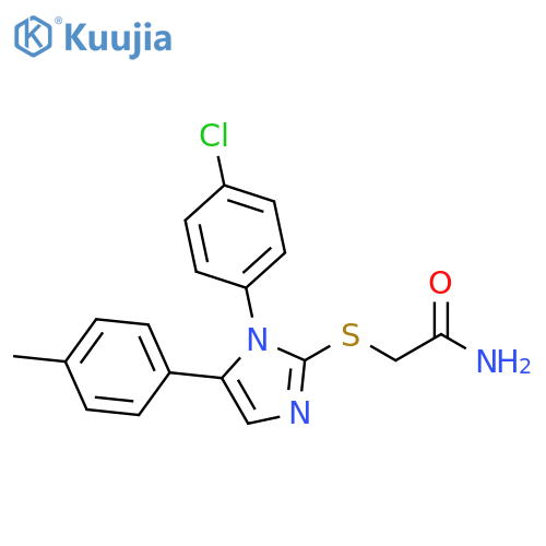 2-{[1-(4-chlorophenyl)-5-(4-methylphenyl)-1H-imidazol-2-yl]sulfanyl}acetamide structure