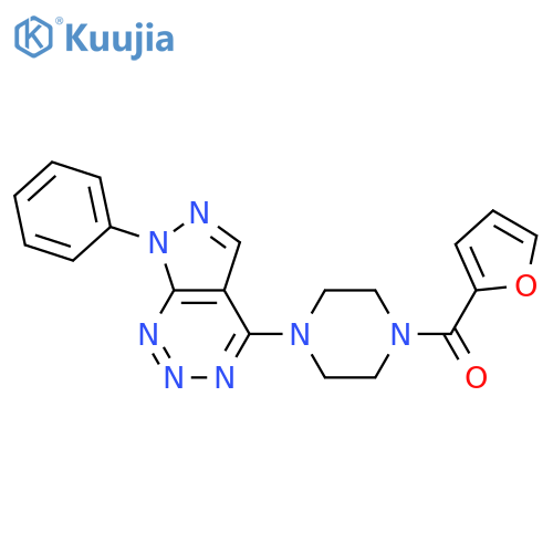 1-(furan-2-carbonyl)-4-{7-phenyl-7H-pyrazolo3,4-d1,2,3triazin-4-yl}piperazine structure