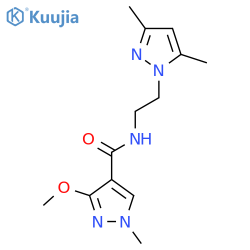 N-[2-(3,5-dimethyl-1H-pyrazol-1-yl)ethyl]-3-methoxy-1-methyl-1H-pyrazole-4-carboxamide structure