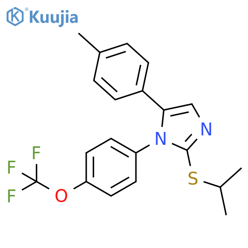 5-(4-methylphenyl)-2-(propan-2-ylsulfanyl)-1-[4-(trifluoromethoxy)phenyl]-1H-imidazole structure