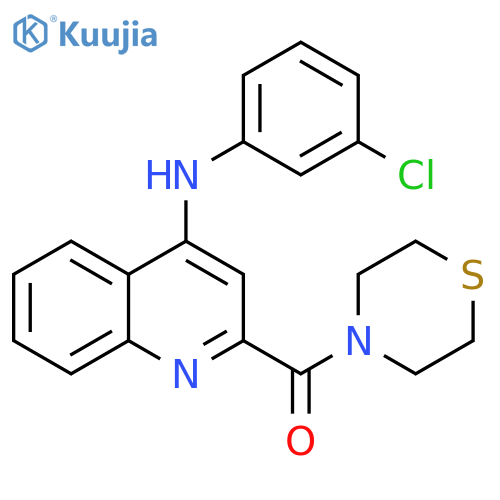 N-(3-chlorophenyl)-2-(thiomorpholine-4-carbonyl)quinolin-4-amine structure