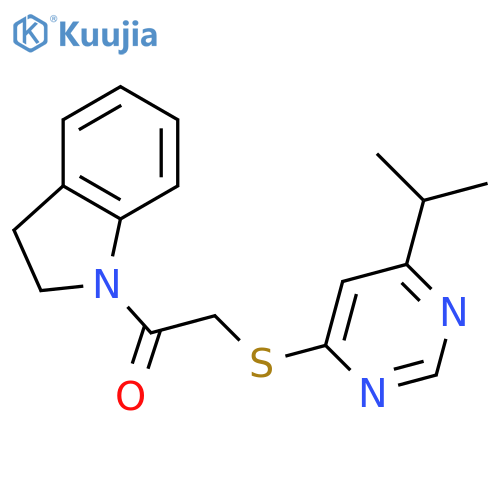 1-(2,3-dihydro-1H-indol-1-yl)-2-{6-(propan-2-yl)pyrimidin-4-ylsulfanyl}ethan-1-one structure