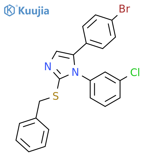 2-(benzylsulfanyl)-5-(4-bromophenyl)-1-(3-chlorophenyl)-1H-imidazole structure