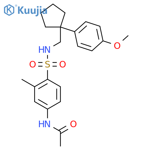 N-4-({1-(4-methoxyphenyl)cyclopentylmethyl}sulfamoyl)-3-methylphenylacetamide structure