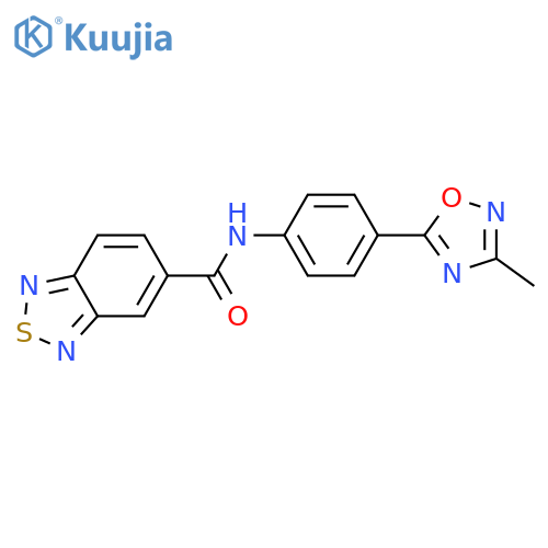 N-[4-(3-methyl-1,2,4-oxadiazol-5-yl)phenyl]-2,1,3-benzothiadiazole-5-carboxamide structure