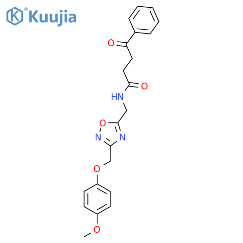 N-({3-(4-methoxyphenoxy)methyl-1,2,4-oxadiazol-5-yl}methyl)-4-oxo-4-phenylbutanamide structure