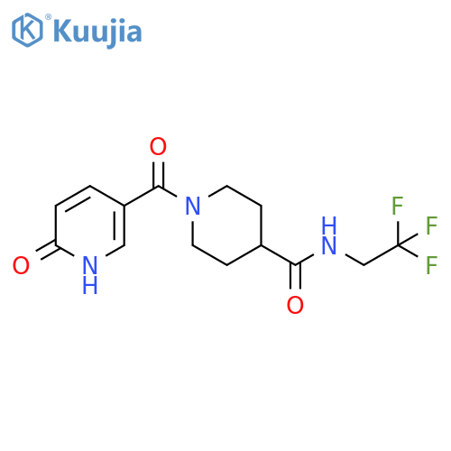 1-(6-oxo-1,6-dihydropyridine-3-carbonyl)-N-(2,2,2-trifluoroethyl)piperidine-4-carboxamide structure