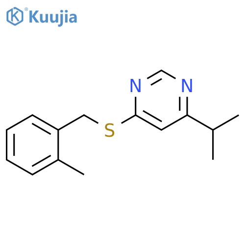 4-{(2-methylphenyl)methylsulfanyl}-6-(propan-2-yl)pyrimidine structure