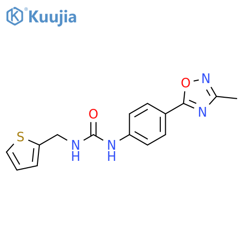 1-4-(3-methyl-1,2,4-oxadiazol-5-yl)phenyl-3-(thiophen-2-yl)methylurea structure