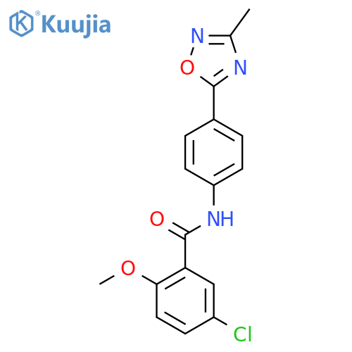 5-chloro-2-methoxy-N-4-(3-methyl-1,2,4-oxadiazol-5-yl)phenylbenzamide structure