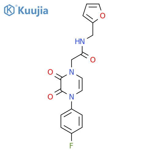 2-4-(4-fluorophenyl)-2,3-dioxo-1,2,3,4-tetrahydropyrazin-1-yl-N-(furan-2-yl)methylacetamide structure