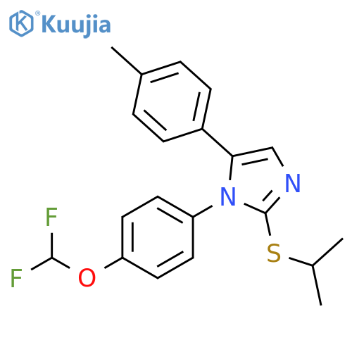 1-[4-(difluoromethoxy)phenyl]-5-(4-methylphenyl)-2-(propan-2-ylsulfanyl)-1H-imidazole structure