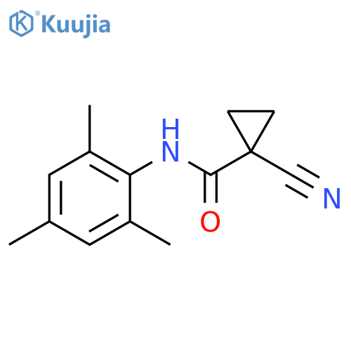 1-cyano-N-(2,4,6-trimethylphenyl)cyclopropane-1-carboxamide structure