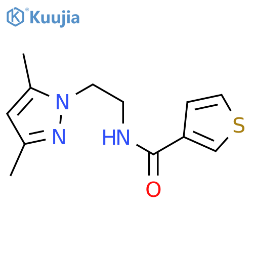 N-2-(3,5-dimethyl-1H-pyrazol-1-yl)ethylthiophene-3-carboxamide structure