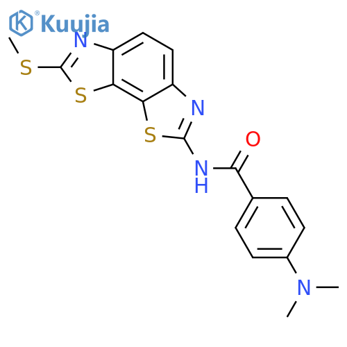 4-(dimethylamino)-N-11-(methylsulfanyl)-3,12-dithia-5,10-diazatricyclo7.3.0.0^{2,6}dodeca-1(9),2(6),4,7,10-pentaen-4-ylbenzamide structure