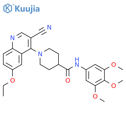 1-(3-cyano-6-ethoxyquinolin-4-yl)-N-(3,4,5-trimethoxyphenyl)piperidine-4-carboxamide structure