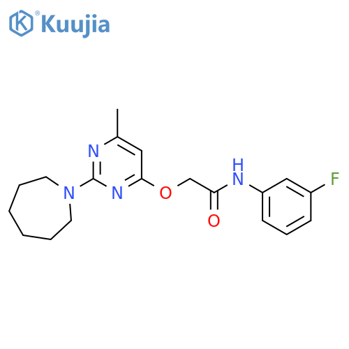 2-{[2-(azepan-1-yl)-6-methylpyrimidin-4-yl]oxy}-N-(3-fluorophenyl)acetamide structure