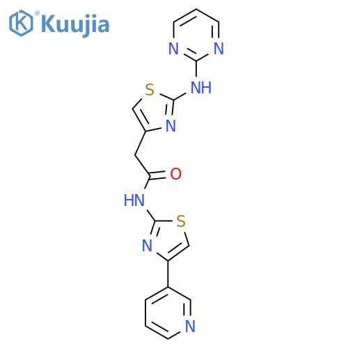 N-4-(pyridin-3-yl)-1,3-thiazol-2-yl-2-{2-(pyrimidin-2-yl)amino-1,3-thiazol-4-yl}acetamide structure