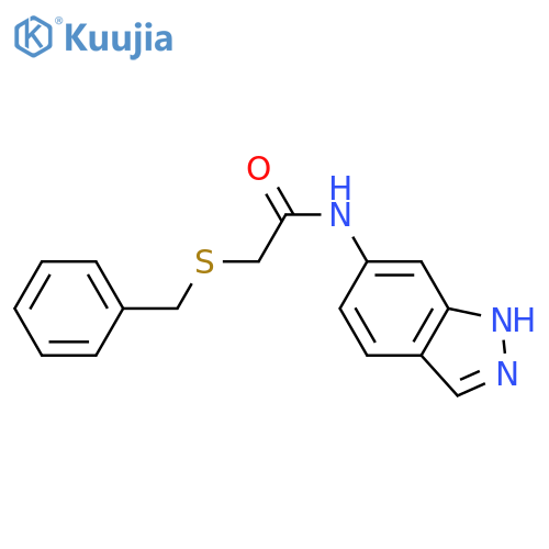 2-(benzylsulfanyl)-N-(1H-indazol-6-yl)acetamide structure